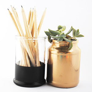 GOLD & BLACK MATTE PAINTED JARS