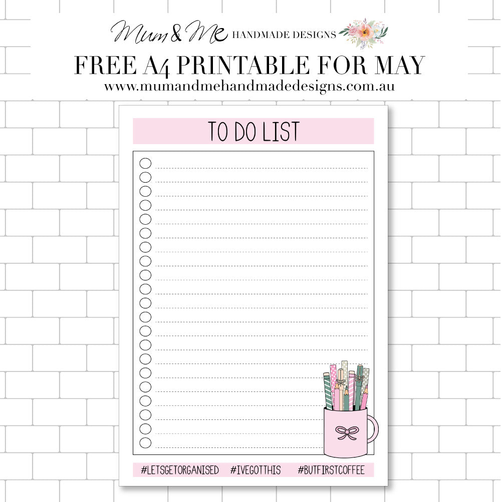 FREE PRINTABLE FOR MAY - TO DO LIST (PRETTY PINK)