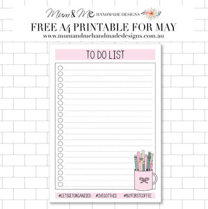 FREE PRINTABLE FOR MAY - TO DO LIST (PRETTY PINK)