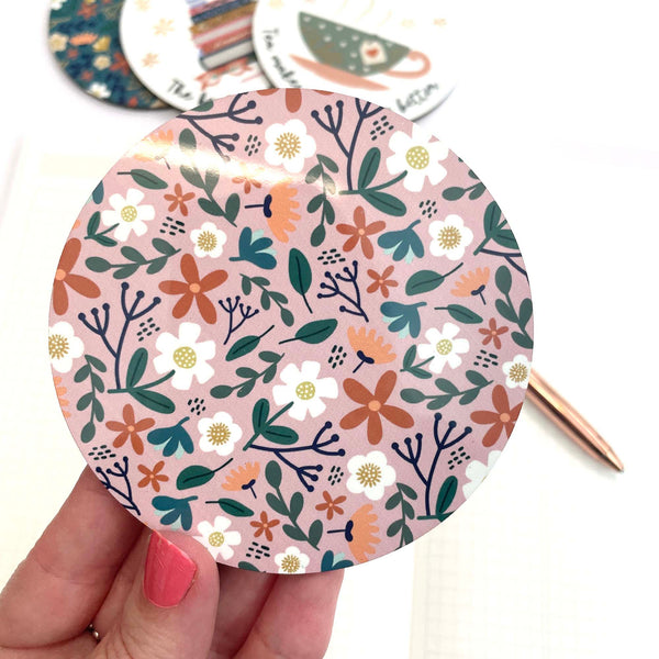 Coaster: Floral Pink