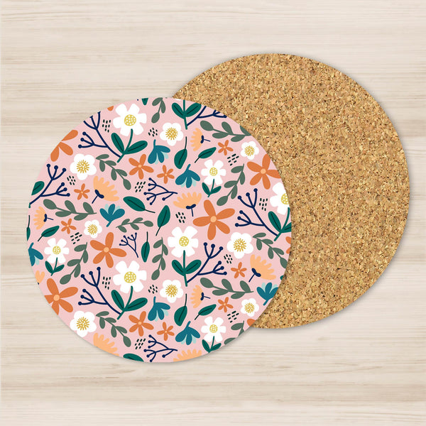 Coaster: Floral Pink