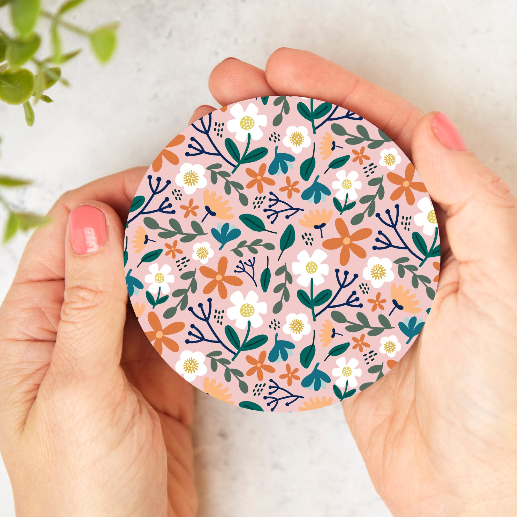 Coaster: Floral Pink