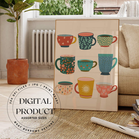 Digital Art Print: Tea Cups