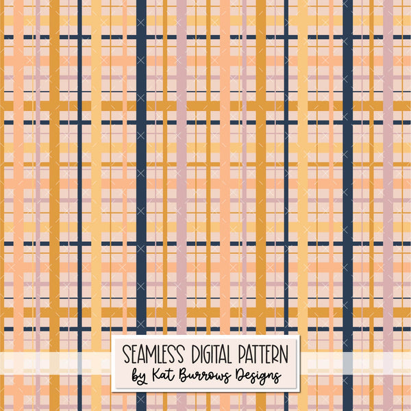 Digital Seamless Pattern: Halloween Plaid