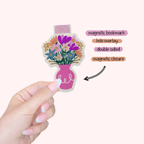 Magnetic Bookmark: Vase of Flowers