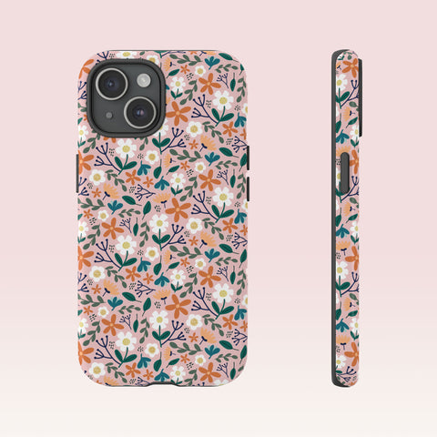 Phone Case: Florals on Pink