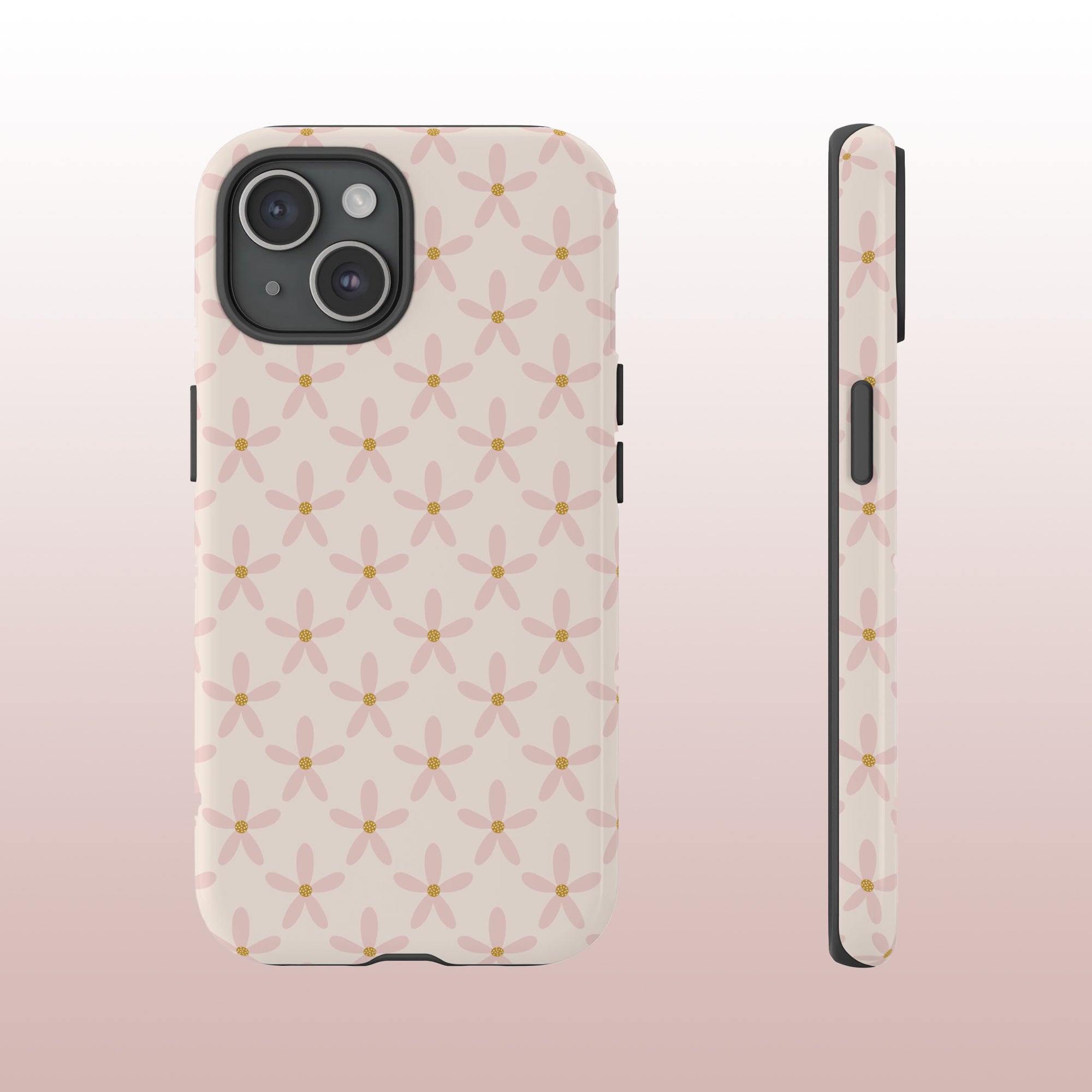 Phone Case: Pink Mustard Daisies