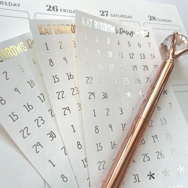 Stickers: FOILED Date Dots 1