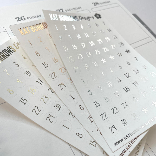 Stickers: FOILED Date Dots 1