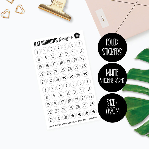 Stickers: FOILED Date Dots 1