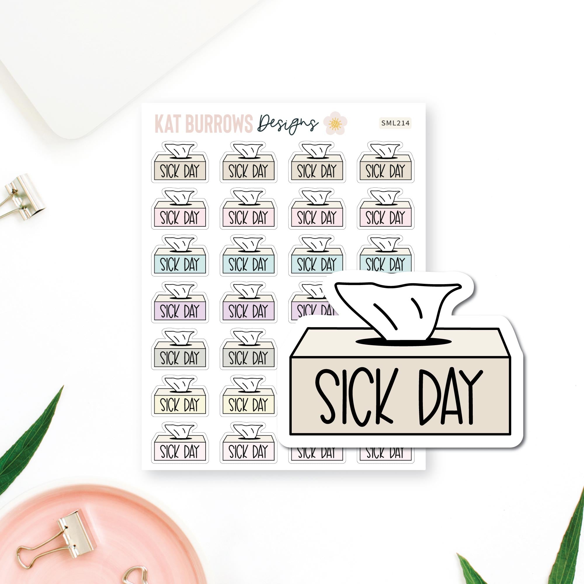 Stickers: Sick Day Tissue Box