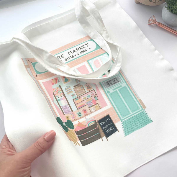 White Tote Bag: Makers Market