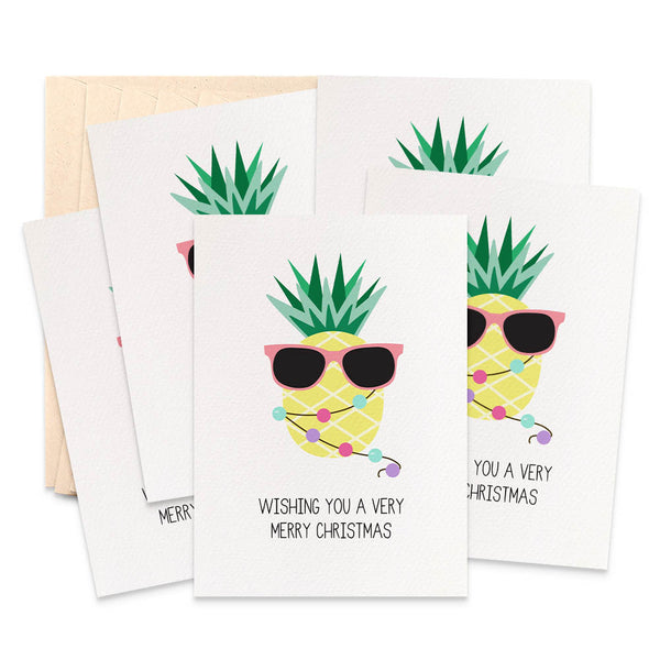 Set of 5 - Pineapple Greeting Cards by mumandmehandmadedesigns- An Australian Online Stationery and Card Shop