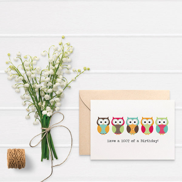 Bright Owls Greeting Card by mumandmehandmadedesigns- An Australian Online Stationery and Card Shop