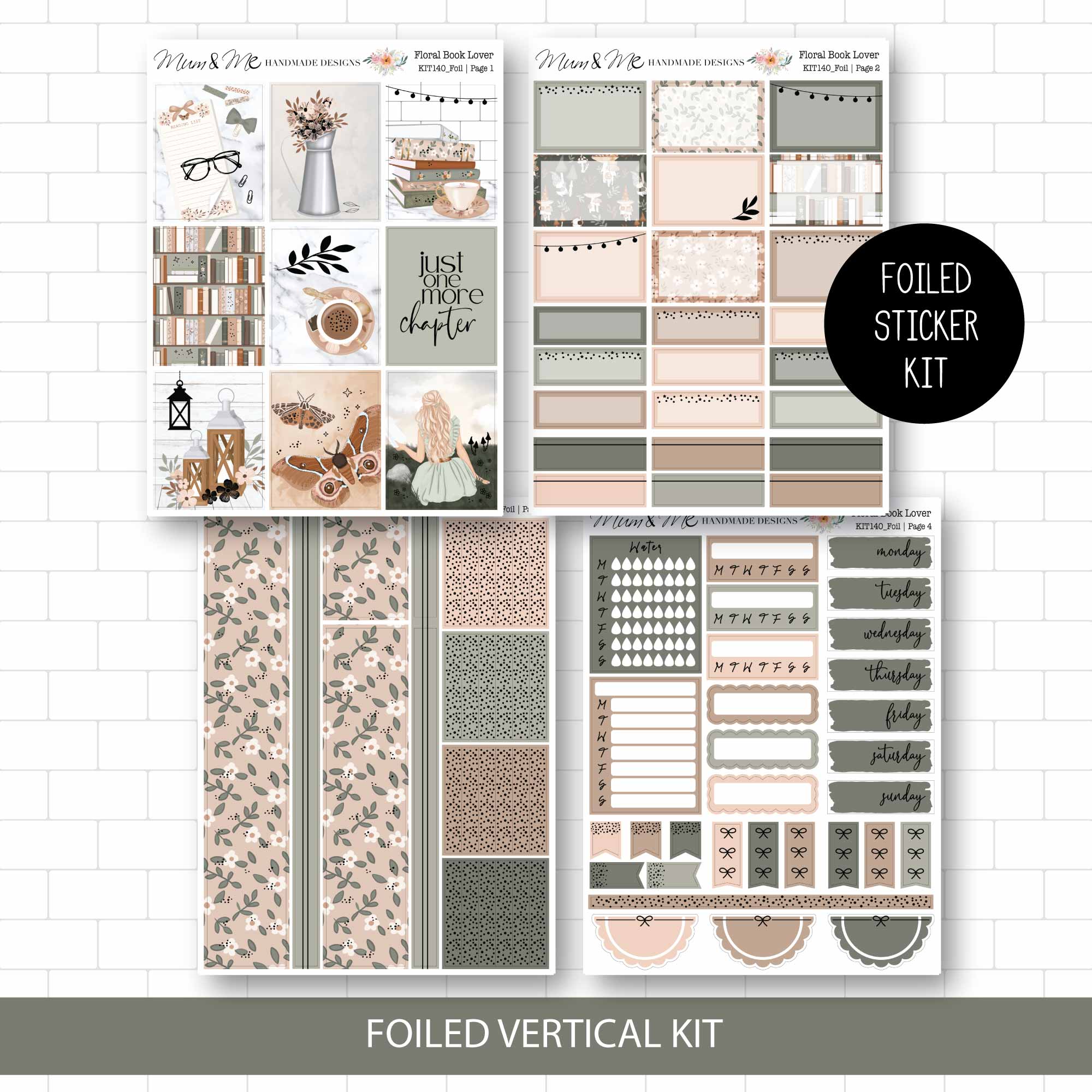 Foiled Kit: Floral Book Lover (ROSE GOLD FOIL)