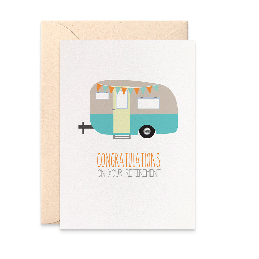 Caravan Camper Retirement Greeting Card by mumandmehandmadedesigns- An Australian Online Stationery and Card Shop