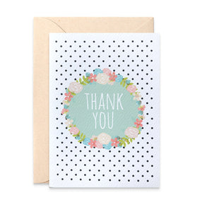 Thank You Wreath Greeting Card by mumandmehandmadedesigns- An Australian Online Stationery and Card Shop